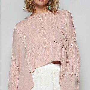 NWOT POL Light Pink Textured Top
